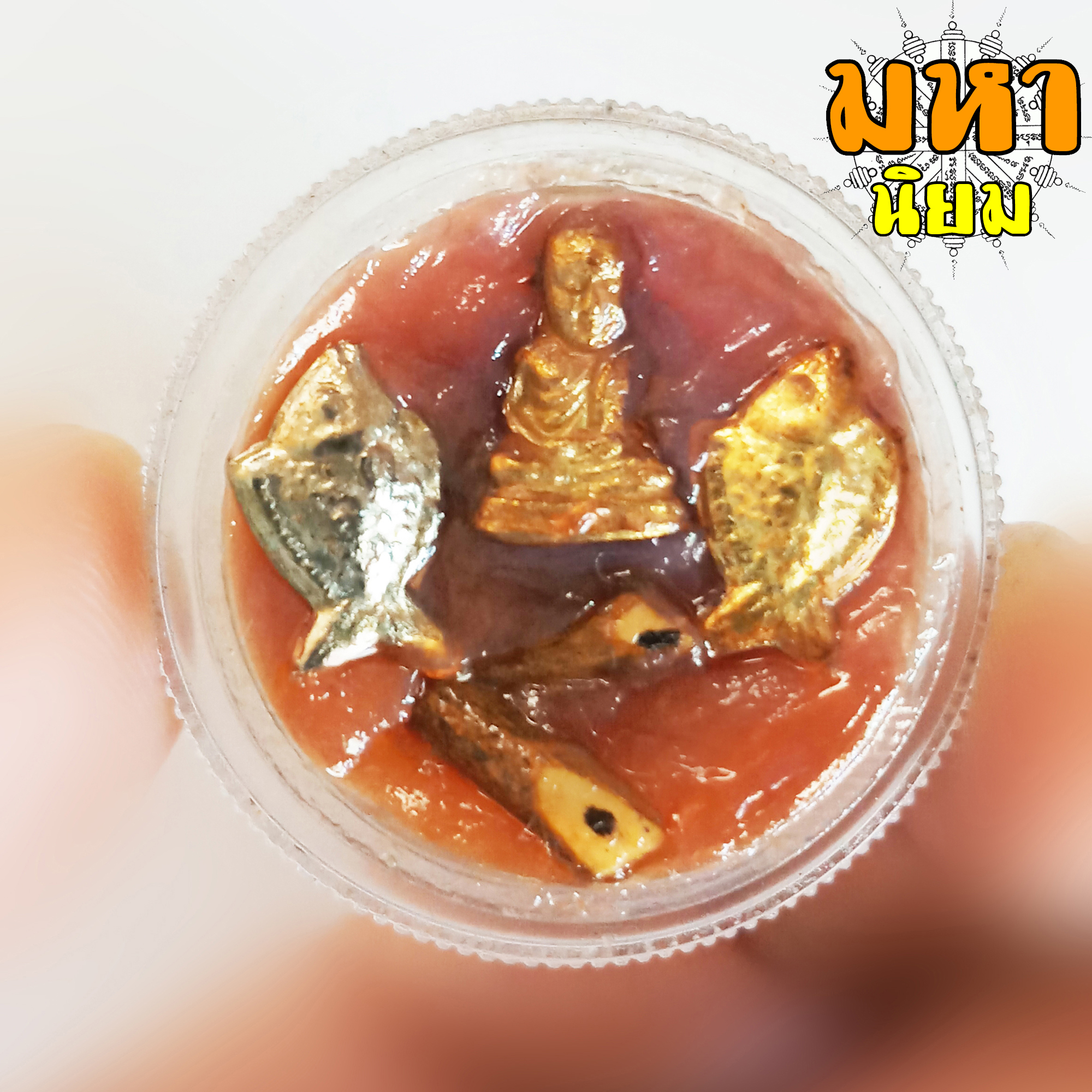 สีผึ้ง หลวงพ่อเงิน วัดท้ายน้ำ สาริกาคู่ ตะเพียนเงินตะเพียนทอง