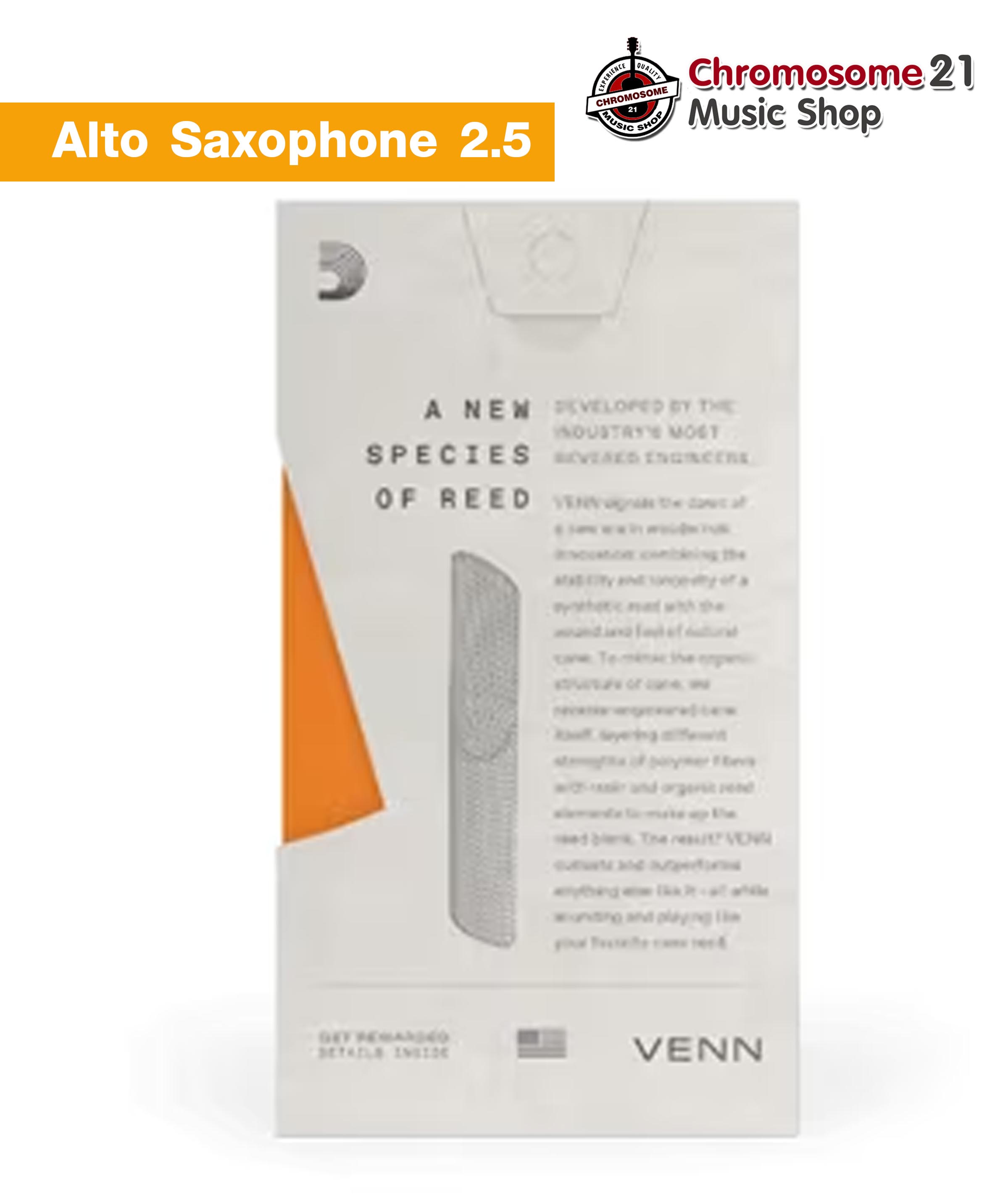 ลิ้น Venn Reeds D'addario แซกโซโฟน อัลโต้ Alto Saxophone เบอร์ 2.5 (ราคา/อัน)