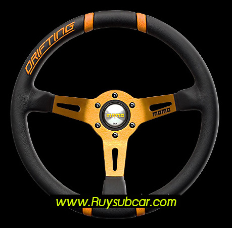 STW-001 พวงมาลัยก้านยกหนังแท้(MADE IN ITALY)รุ่นDrifting ก้านทอง ราคา/วง
