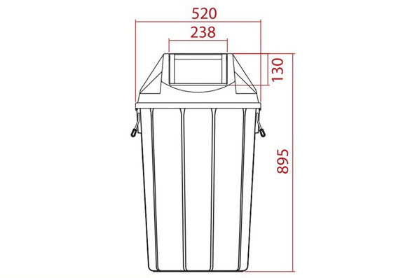 ถังขยะทรงกลม ฝาแกว่ง 100 ลิตร