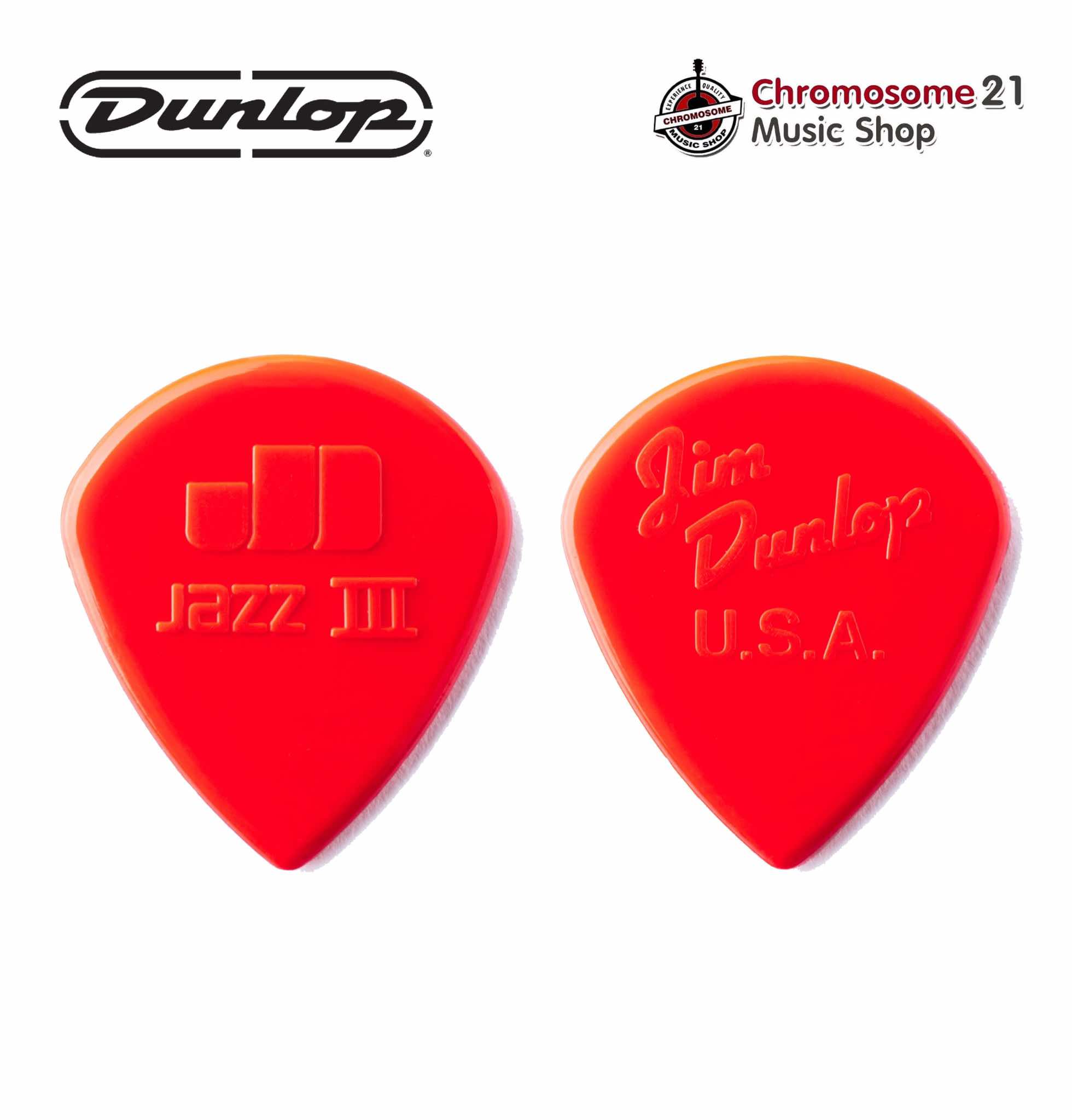 ปิ๊ก Jim Dunlop Jazz III RD Nylon Guitar Pick ความหนา 1.38 mm สีแดง