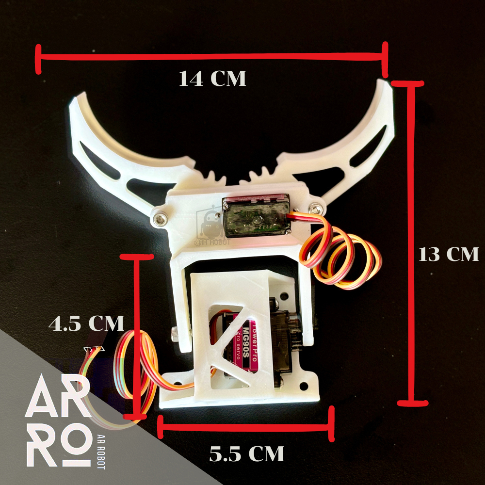 มือจับเซอร์โว Mg90s มือจับกริปเปอร์ 3D Servo Grirpper สีขาว