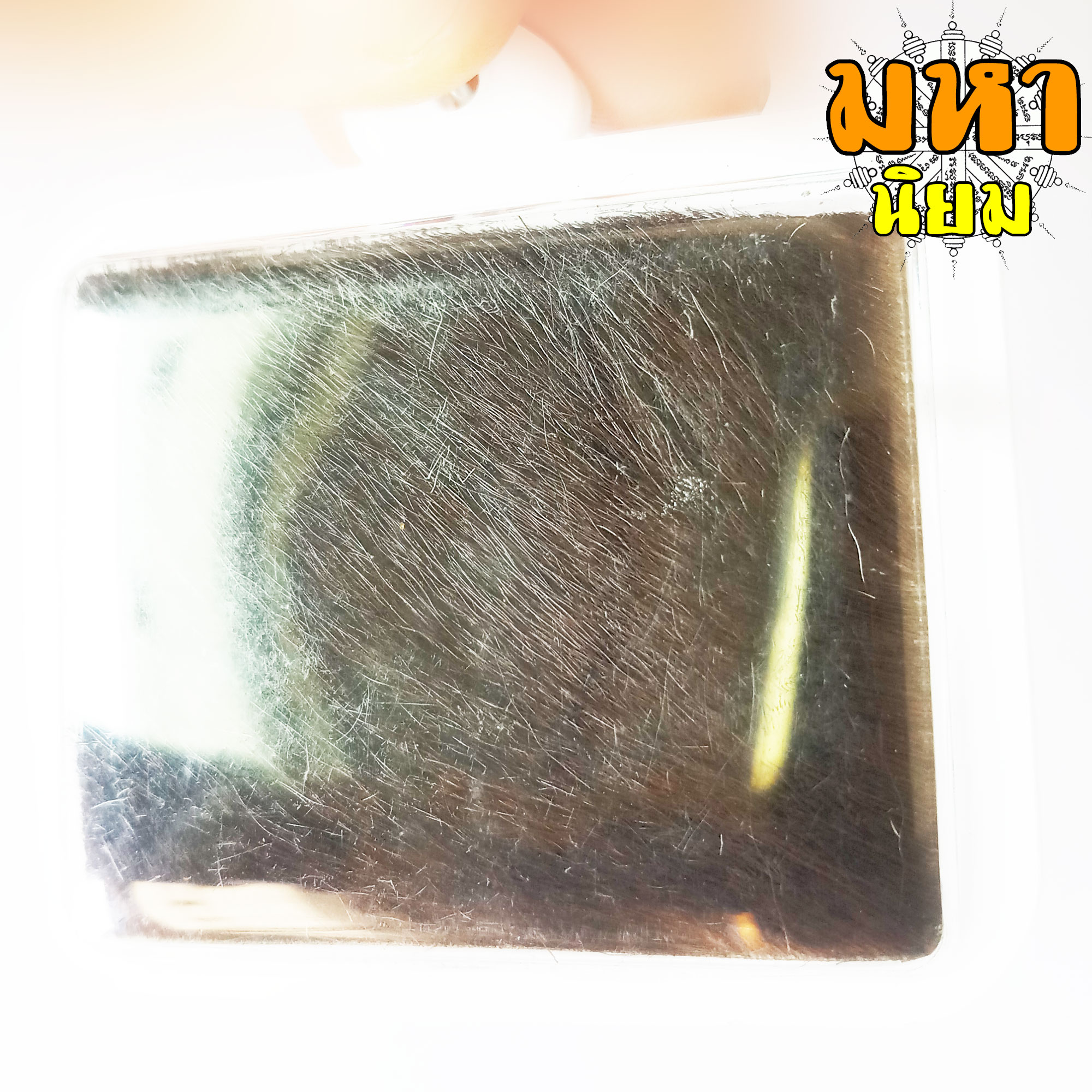 แผ่นหนังเสือ (เสือไฟ) ลงหมึกจารกำกับ ลายเสือเผ่น หลวงพ่อเปิ่น วัดบางพระ จ.นครปฐม เลี่ยมกรอบอย่างดี