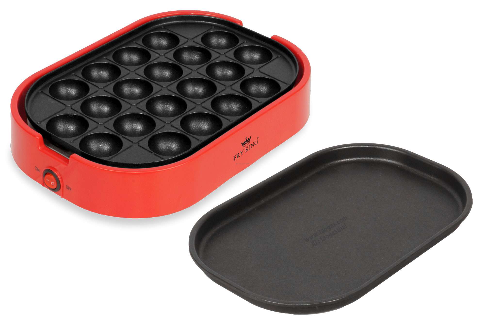 FRY KING เครื่องทำทาโกะยากิ 20 หลุม รุ่น FR-C14 พร้อม กระทะผัดยากิโซบะ ถอดเปลี่ยนได้