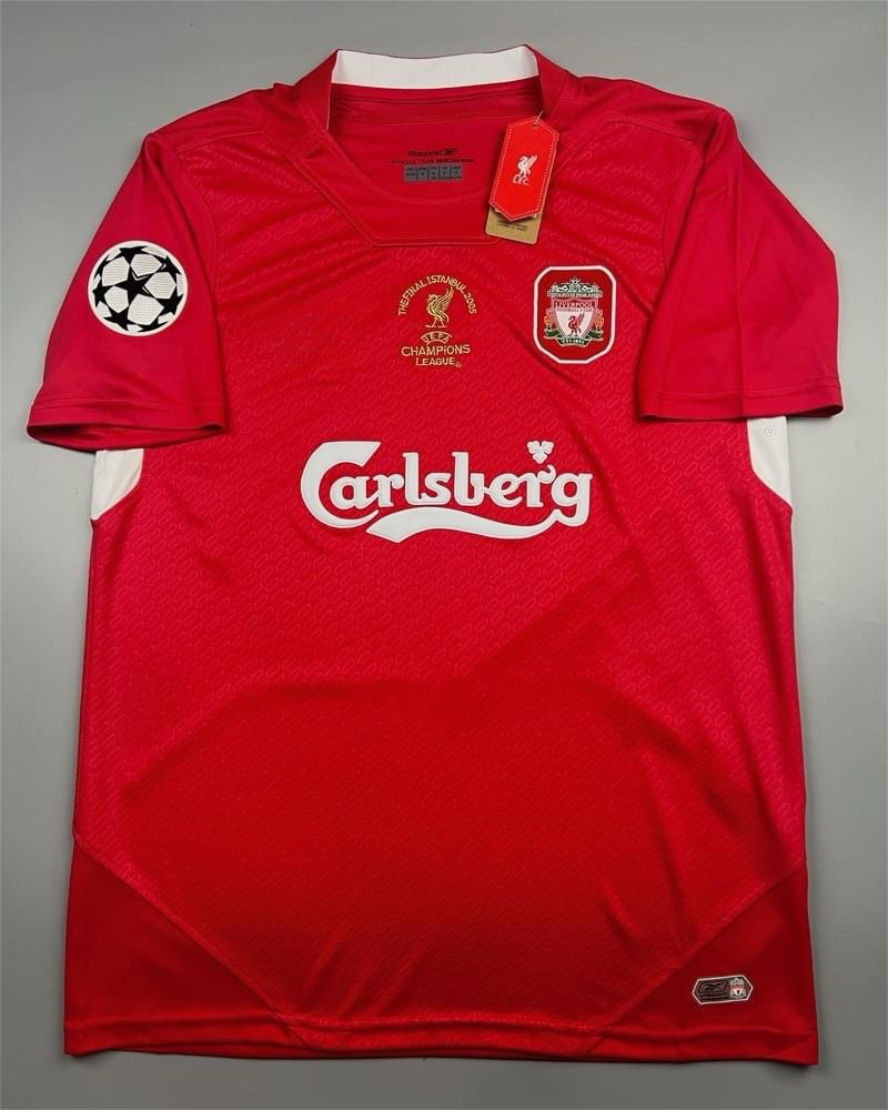 Retro เสื้อบอล ย้อนยุค ลิเว่อพูล เหย้า 2005 Retro Liverpool Home Final Istanbul สกรีน GERRARD # 8