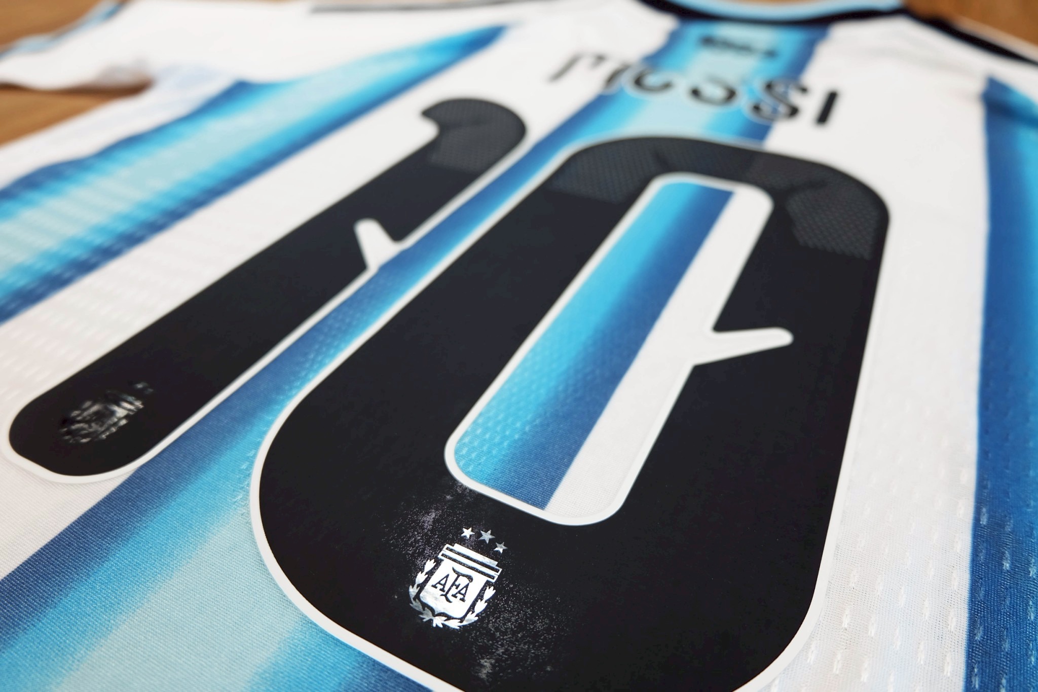 2025-26 เสื้อทีมชาติอาเจน เหย้า สีฟ้าขาว สำหรับผู้ชาย Player Edition เกรดนักเตะ พร้อมชื่อ เบอร์ MESSI # 10 Size S-2XL