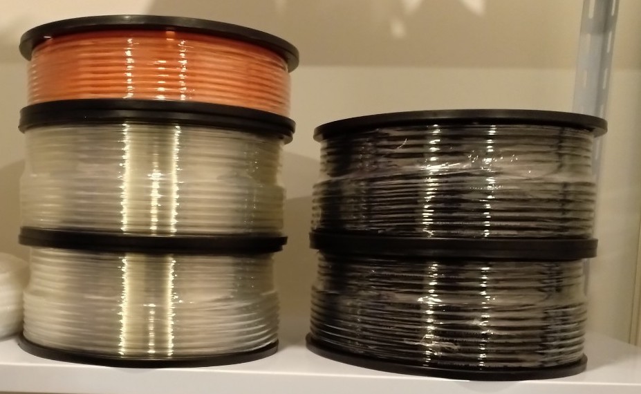 ท่อพียู PU Tube สีส้ม, สีฟ้า, สีดำ, สีใส ขนาด 12x16 mm. (12x16มม.)