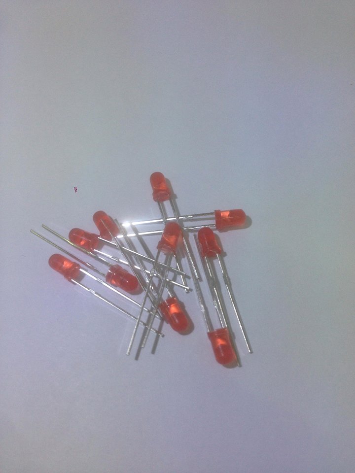 LED 3MM Red ไฟ LED สีแดงขนาด 3mm จำนวน 10 ดวง led 10