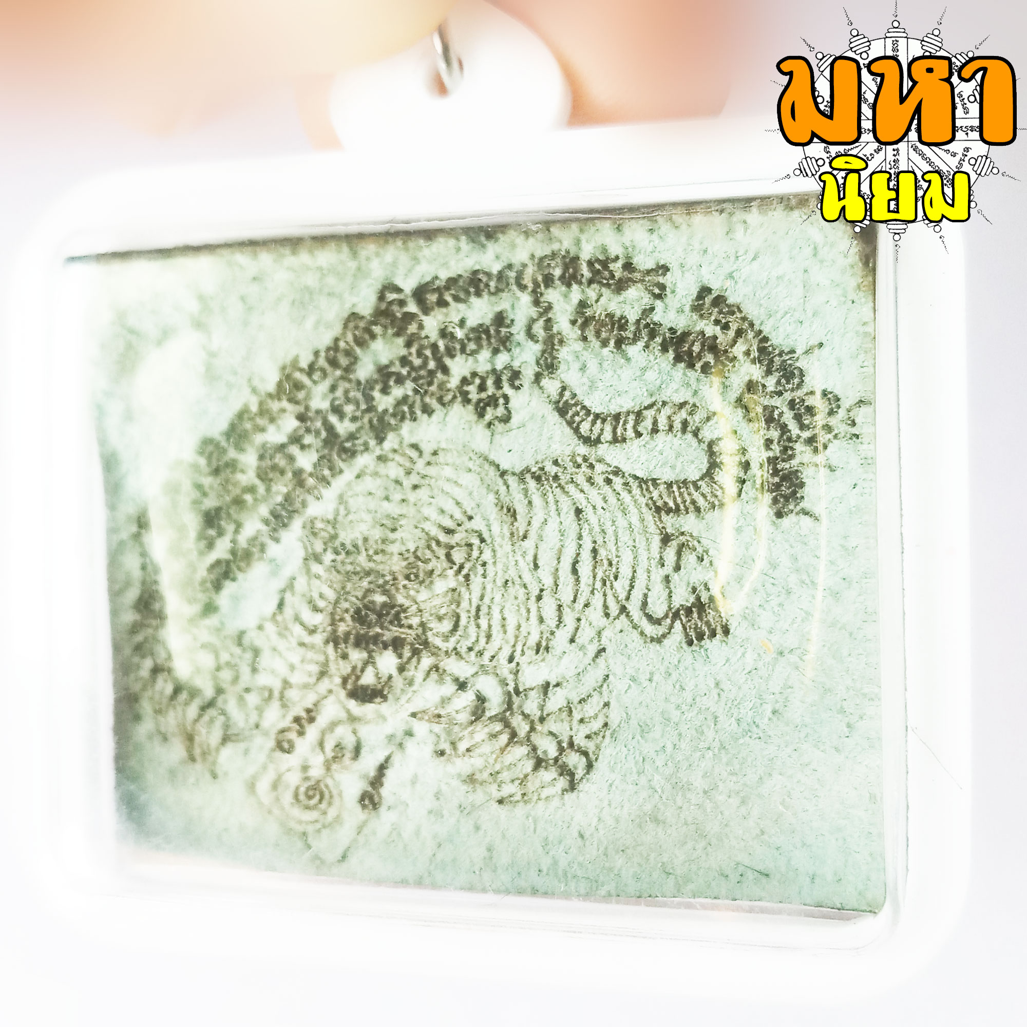 แผ่นหนังเสือ (เสือไฟ) ลงหมึกจารกำกับ ลายเสือเผ่น หลวงพ่อเปิ่น วัดบางพระ จ.นครปฐม เลี่ยมกรอบอย่างดี