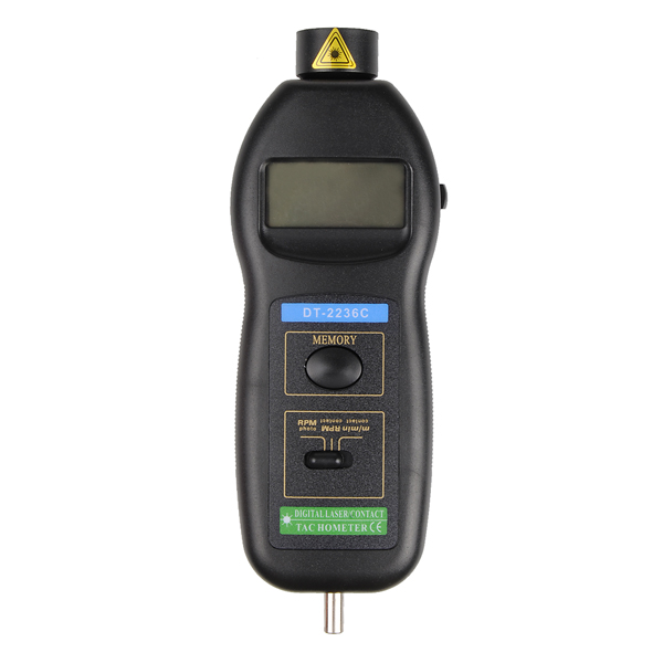 เครื่องวัดความเร็วรอบแบบสัมผัสและเลเซอร์ (Digital Laser RPM Tachometer and Contact Measurement Tool Wrench) รุ่น DT-2236C