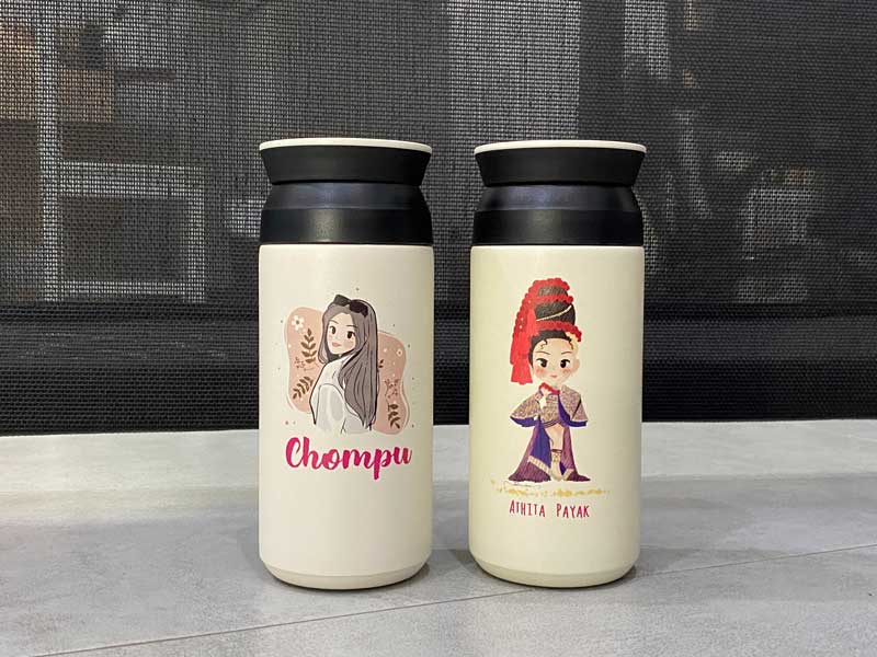 แฟนคลับ FC นางงาม ทีมงาน ชุดของขวัญ แก้ว กระบอกน้ำพิมพ์ลาย
