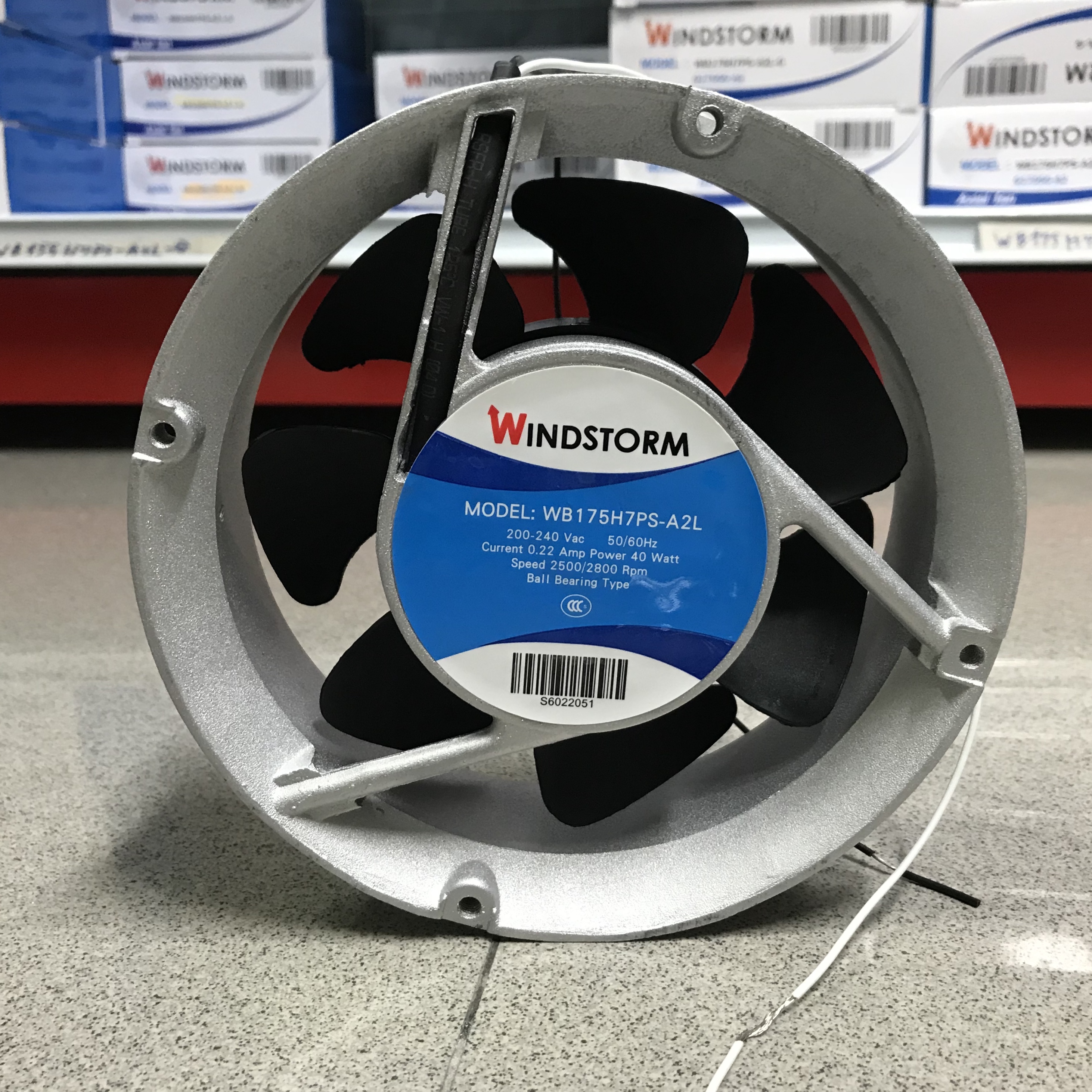 พัดลมระบายอากาศ ขนาด6" กลม WB175-A2LG