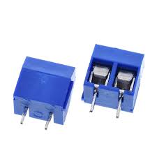 Terminal Block 2 pin Connector 5mm Pitch คอนเน็คเตอร์แบบสกรูหมุน 2 ขา สีน้ำเงิน ระยะห่างระหว่างขา 5 มม.