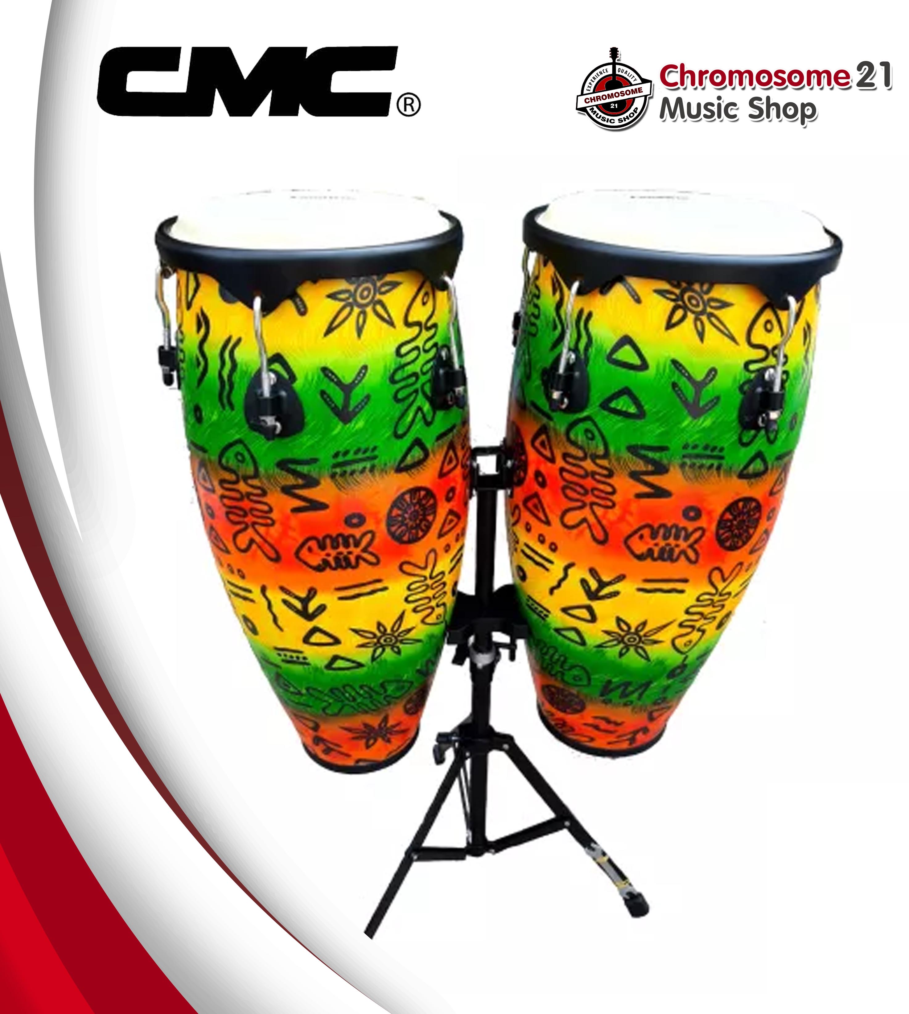 กลองทอมบ้า CMC (ลายไม้ก้างปลา)