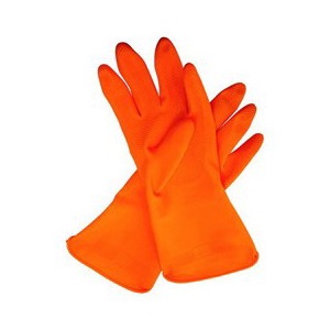 ถุงมือยางสีส้ม ตรา Swan เกรด A