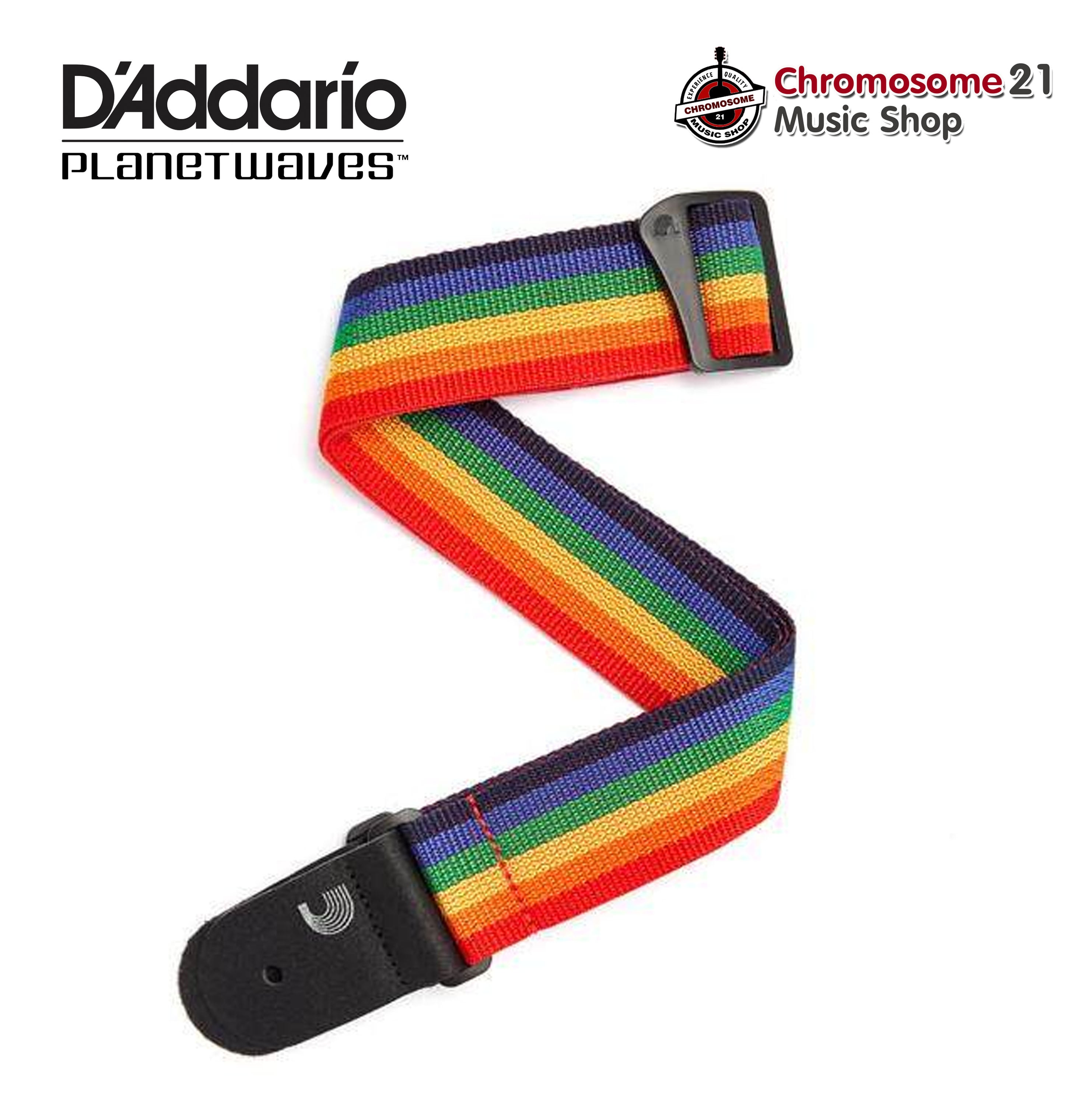สายสะพาย D'Addario กว้าง 2 นิ้ว (สีรุ้ง) รุ่น Polypro Guitar Strap