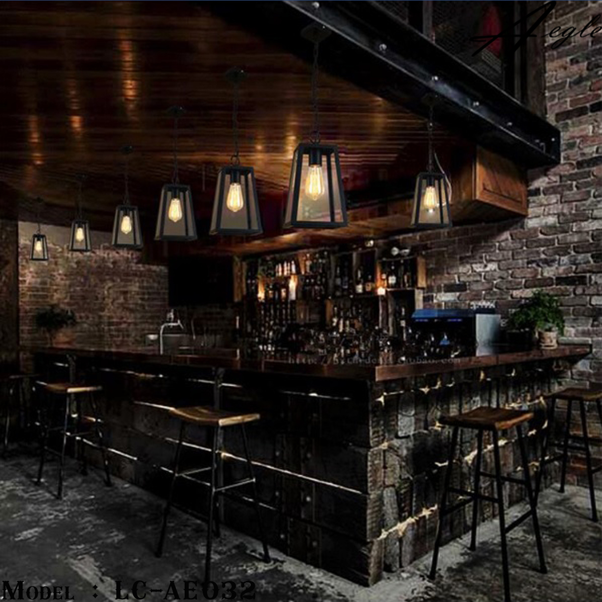 โคมไฟห้อยเพดานทรงกล่องกระจกสี่เหลี่ยม