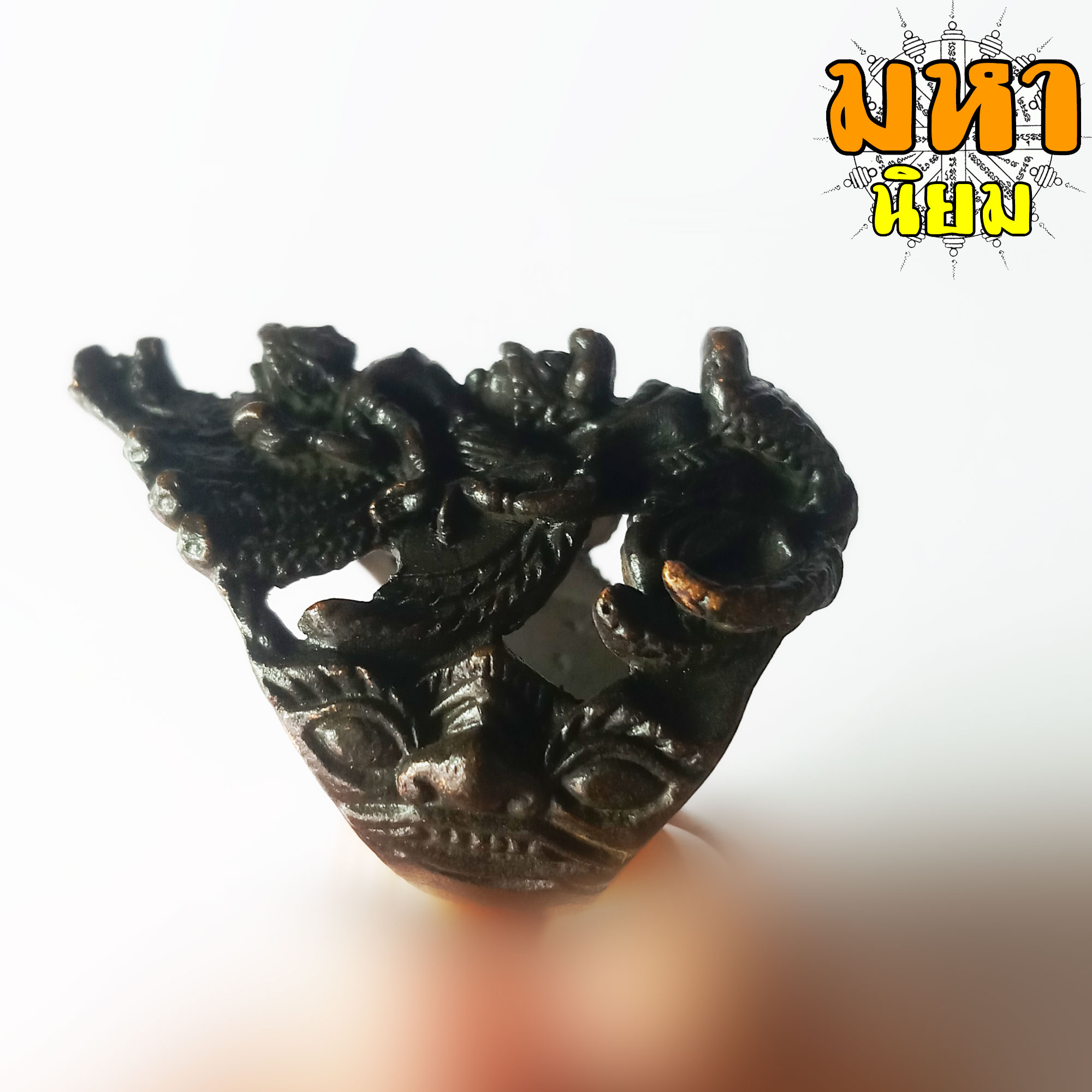 แหวนพระนารายณ์ ทรงครุฑ เนื้อทองเหลืองรมดำ