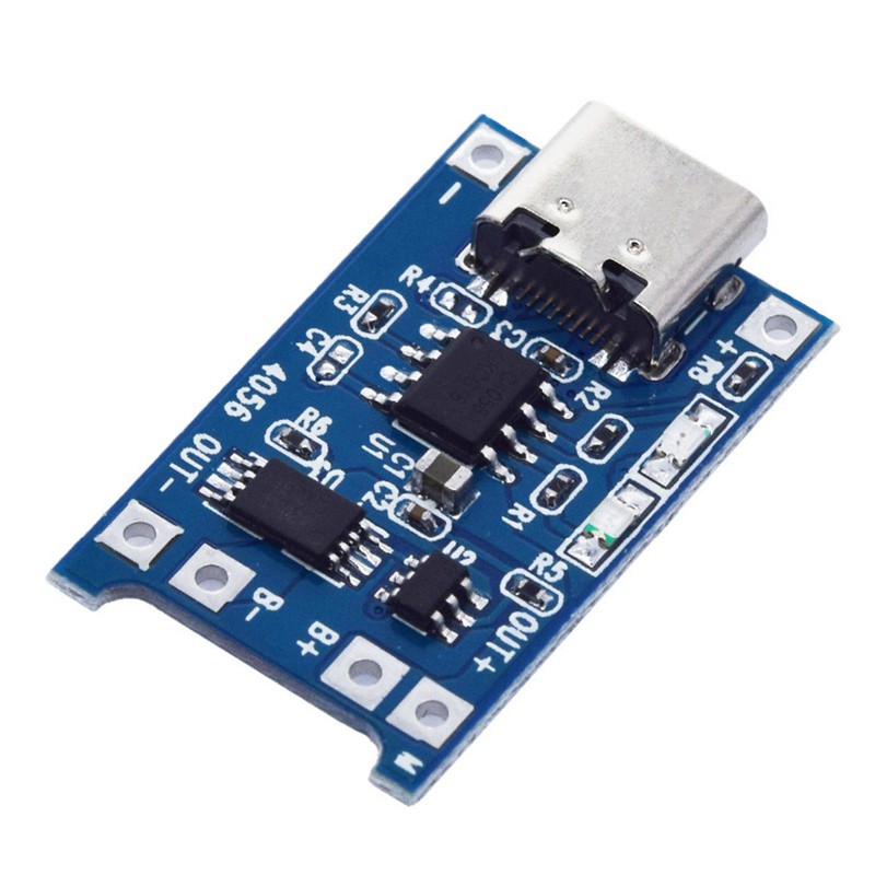 TP4056 1A โมดูลชาร์จแบตลิเธียม 18650, Li-ion, Li-po มีวงจรโพรเทค ช่องชาร์จแบบ Micro USB / TYPE-C รุ่นใหม่ ยอดนิยม