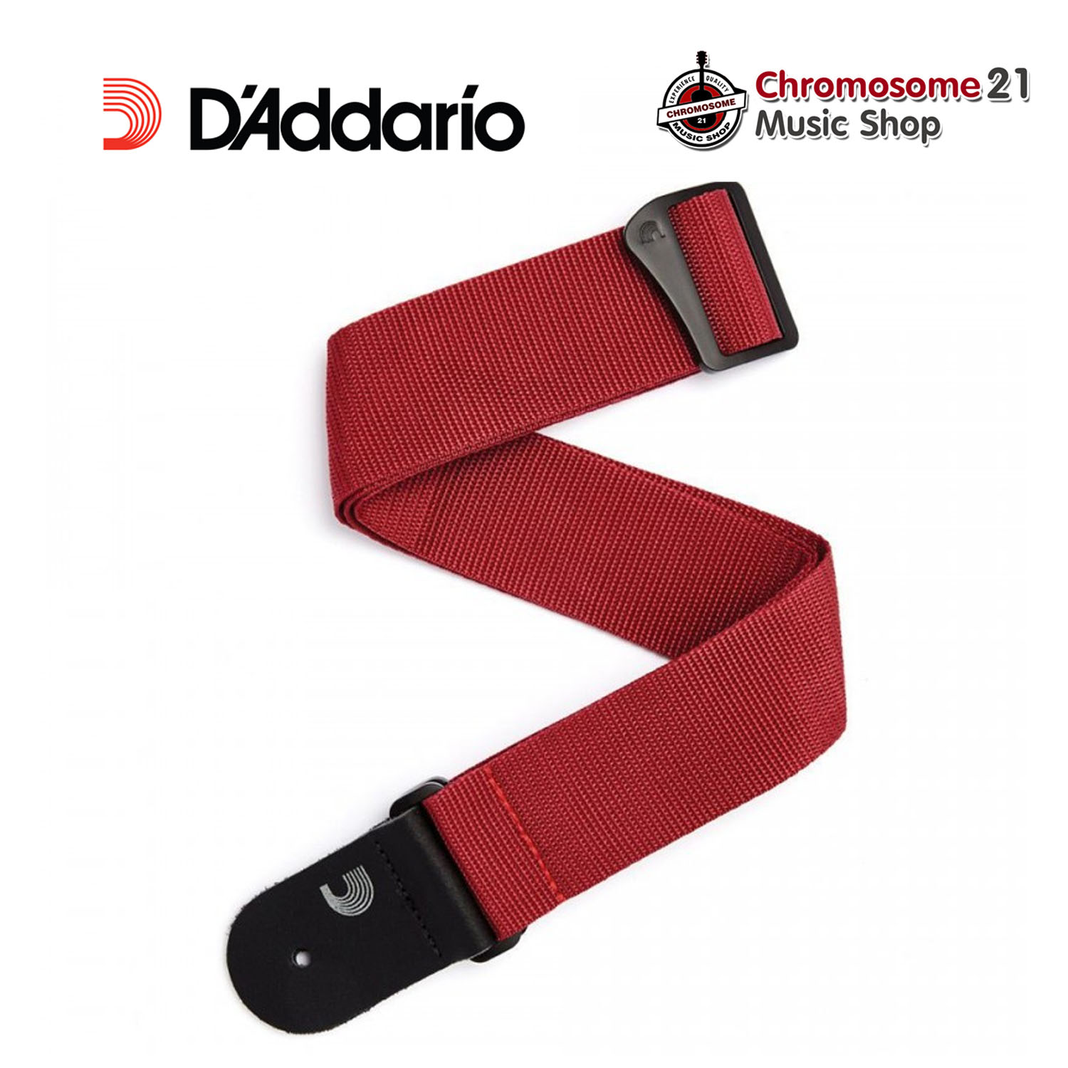 สายสะพาย D'Addario กว้าง 2 นิ้ว (สีแดง) รุ่น Polypro Guitar Strap