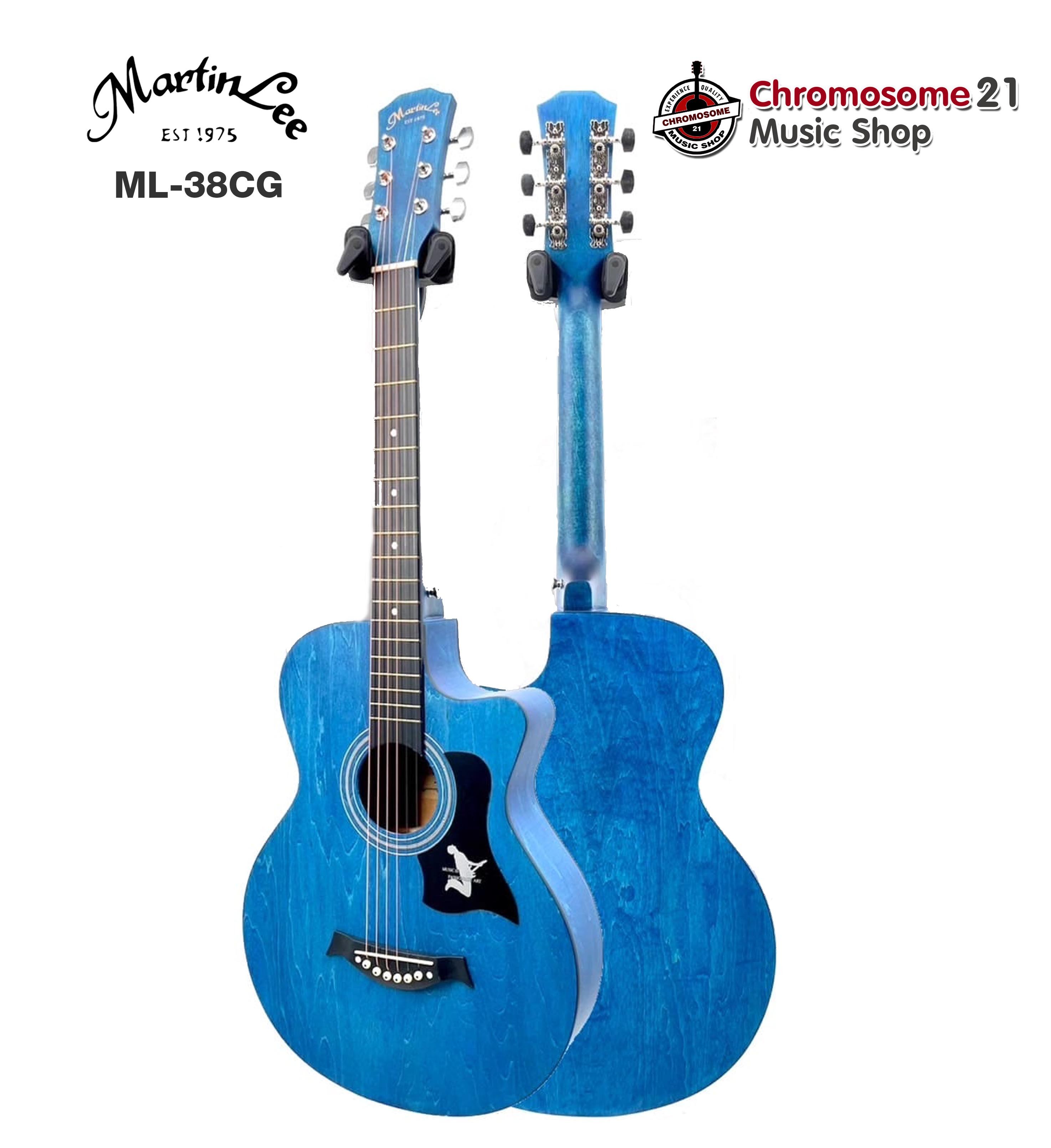 กีตาร์โปร่ง MartinLee รุ่น ML-38CG ขนาด 38” สีฟ้า