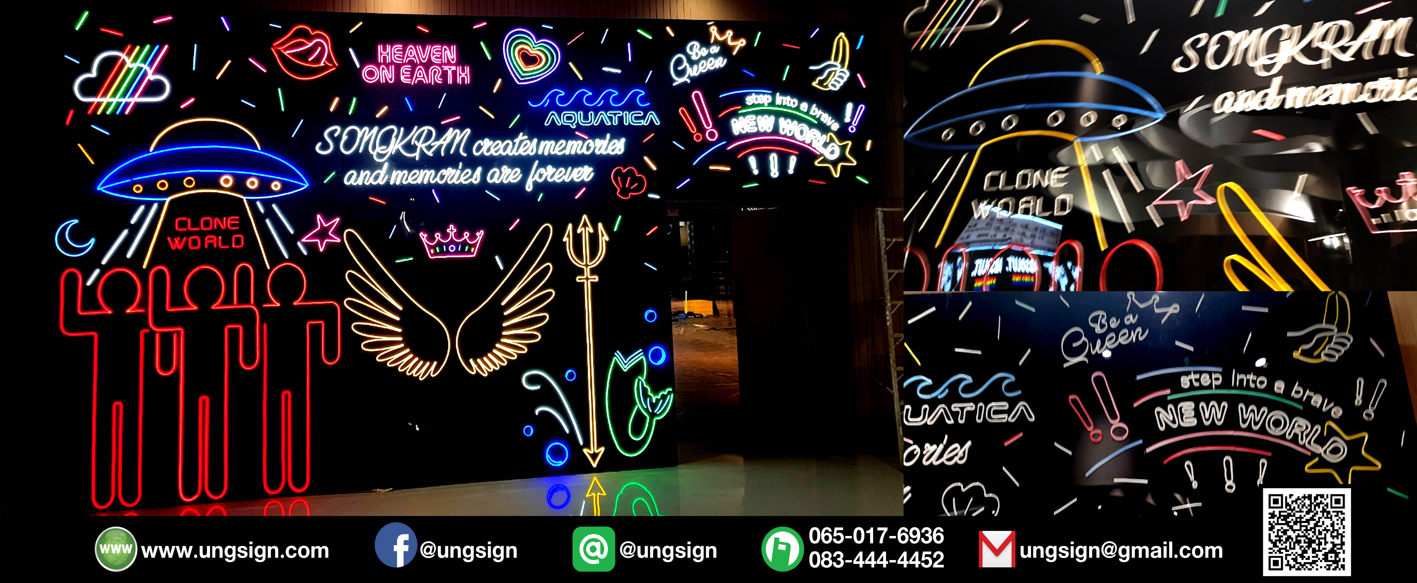 นีออนเฟรคตัวอย่างงาน ราคาตามรูปแบบและขนาด Line: @ungsign