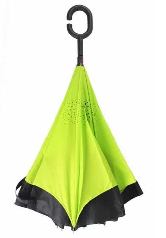 ร่มกลับด้าน สีเขียว (คละสี)