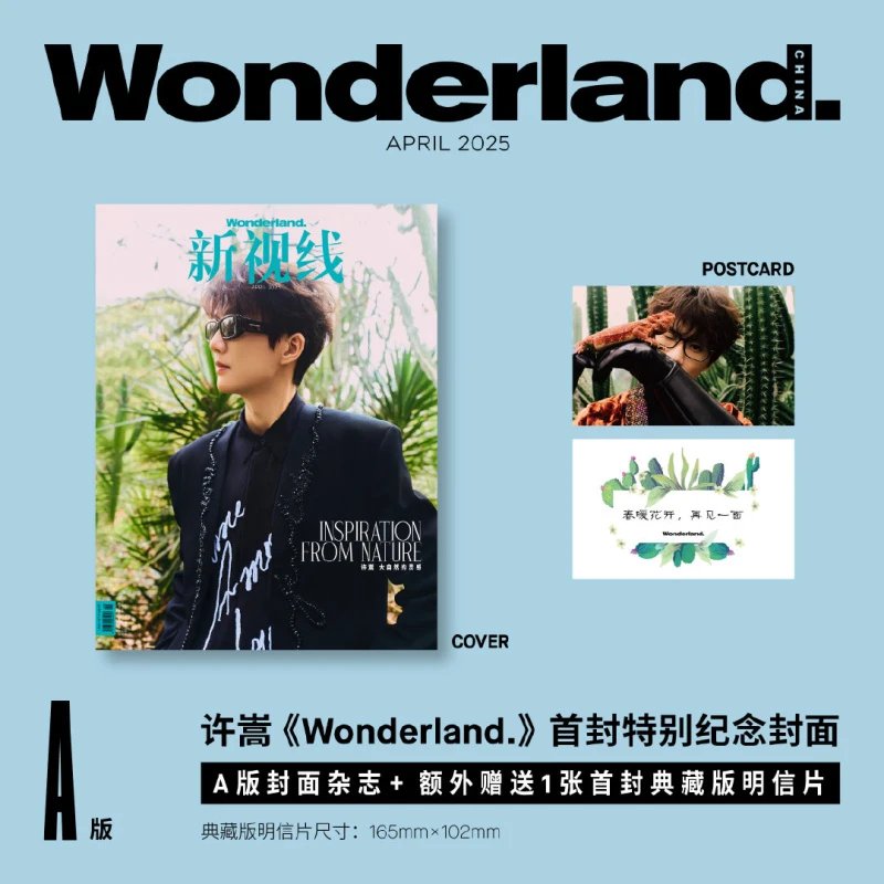 Pre - นิตยสาร Wonderland. สวี่ซง XuSong 许嵩 2025+ โปสการ์ด