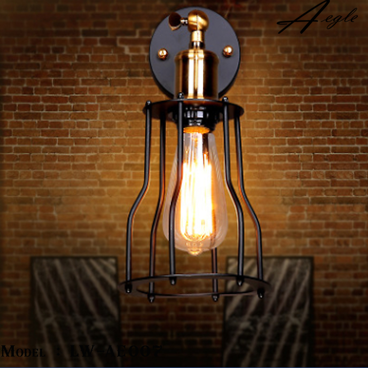 โคมไฟติดผนังเหล็กโบราณ Amazon Retro Wall Loft