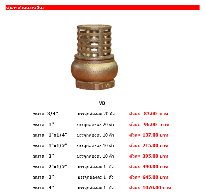 ฟุตวาล์วทองเหลืองน้ำเต้า ทุกขนาด มีของพร้อมส่ง
