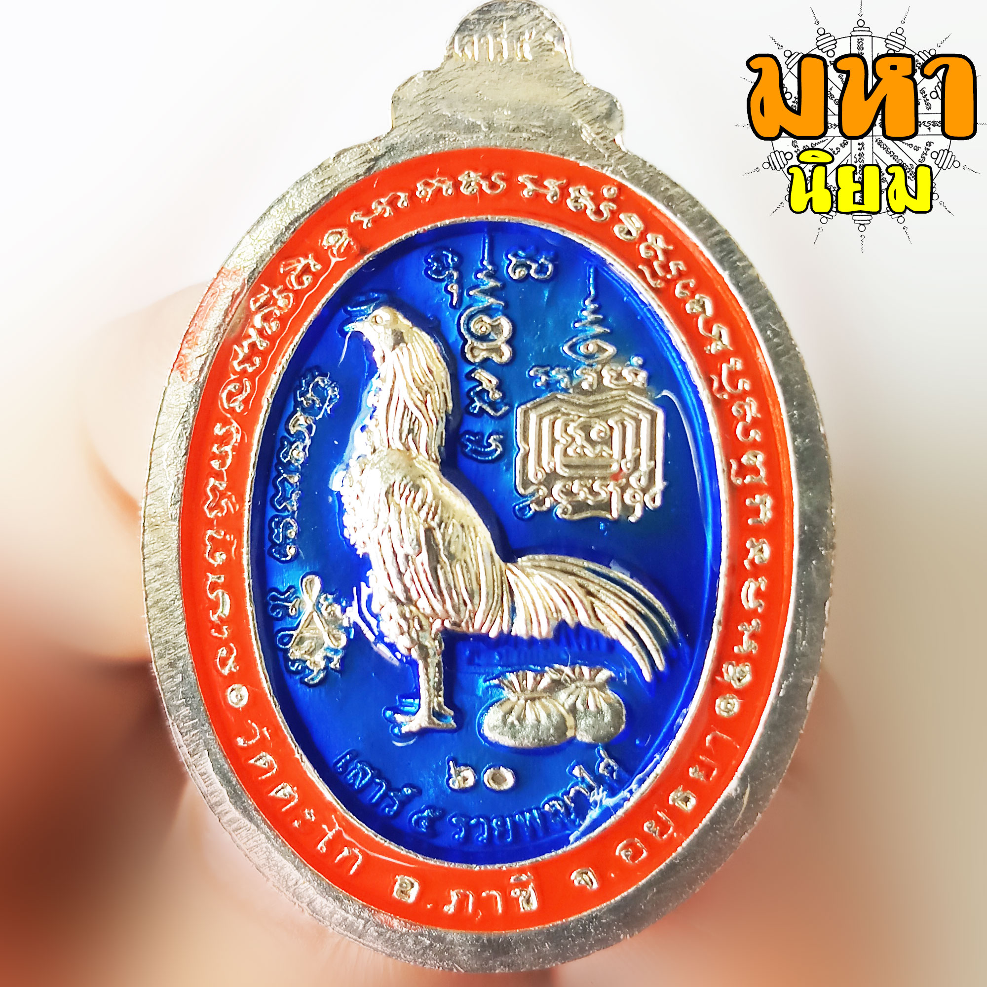 เหรียญเสาร์ 5 รวยพญาไก่ หลวงพ่อรวย ปาสาทิโก วัดตะโก จ.อยุธยา ลงยาสามสี พร้อมกล่องกำมะหยี่