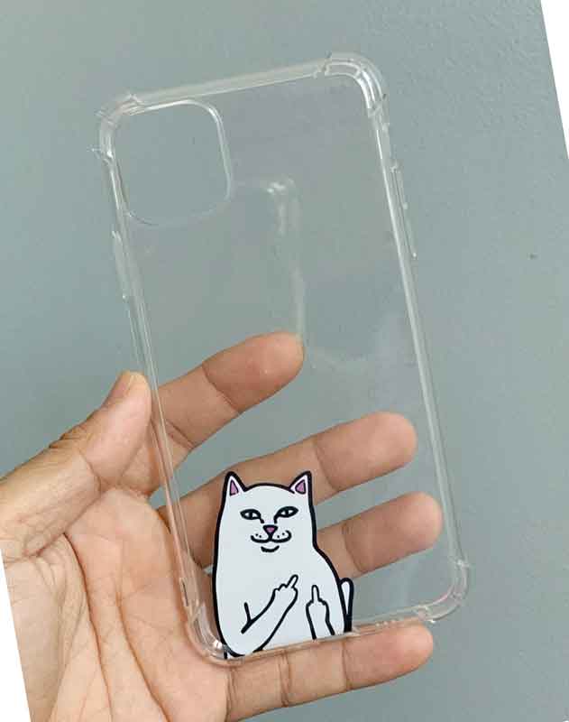 พิมพ์สีขาวบนเคสมือถือ เคสโทรศัพท์จากรูปวาดการ์ตูน