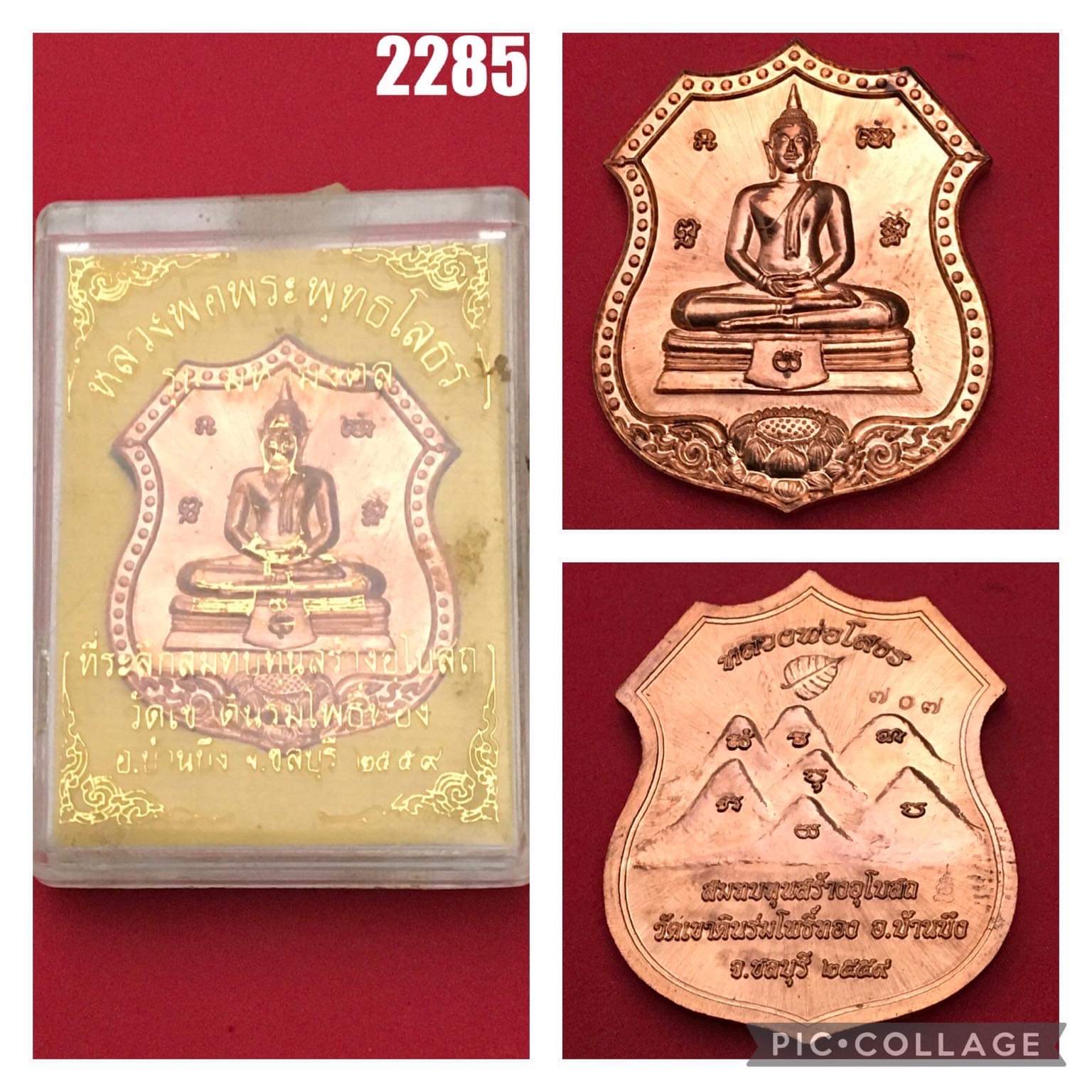 เหรียญหลวงพ่อโสธร วัดเขาดินร่มโพธิ์ทอง บ้านบึง ชลบุรี ปี 2559