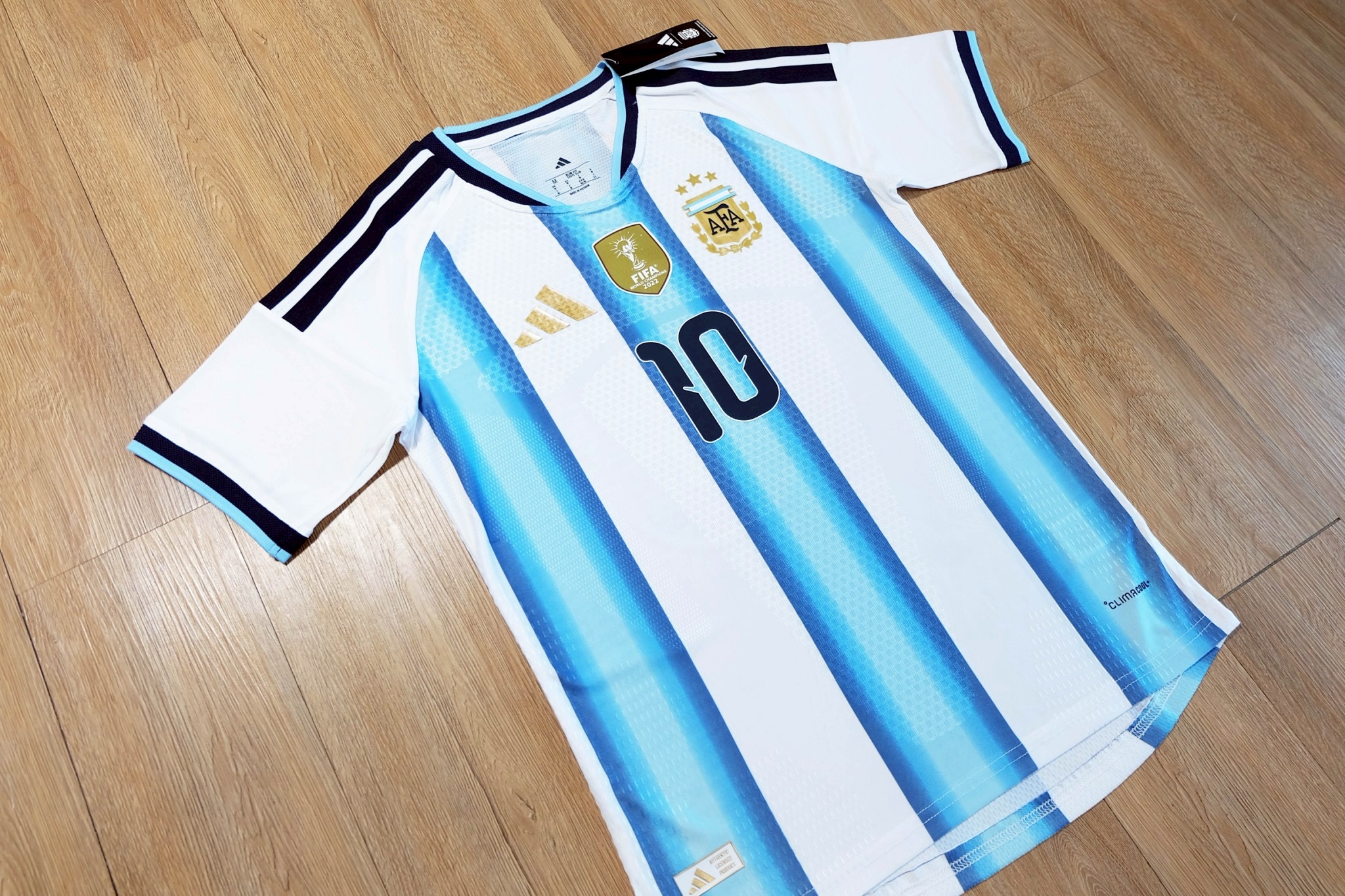 2025-26 เสื้อทีมชาติอาเจน เหย้า สีฟ้าขาว สำหรับผู้ชาย Player Edition เกรดนักเตะ พร้อมชื่อ เบอร์ MESSI # 10 Size S-2XL