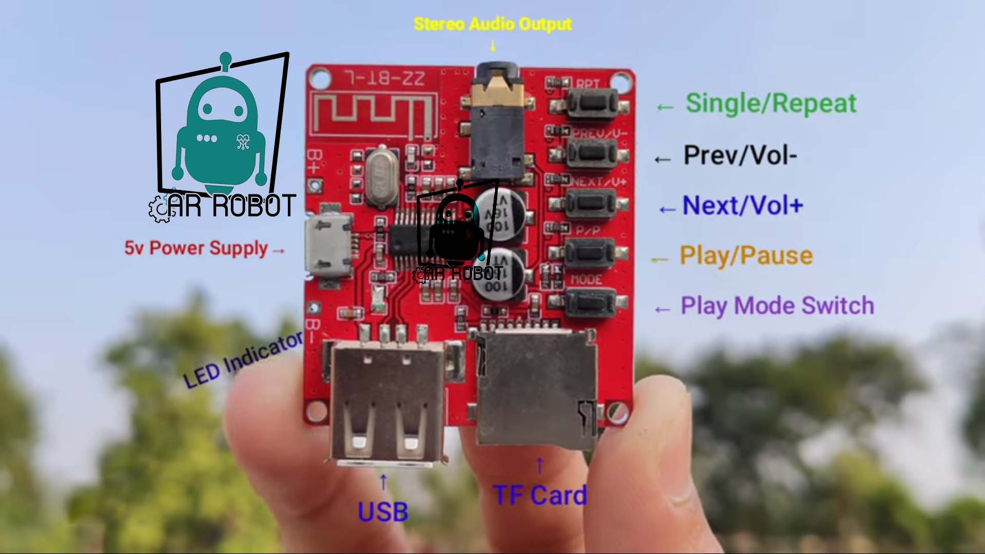 บอร์ดเล่นไฟล์ MP3 พร้อม Bluetooth 4.1 ในตัว Bluetooth decoder board MP3 lossless car speaker amplifier modified Bluetoot