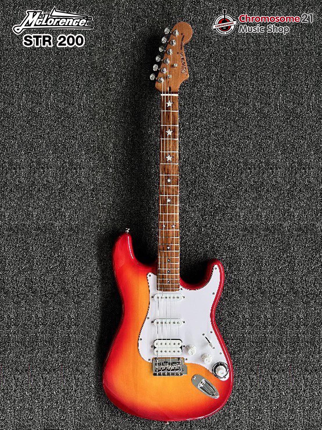 กีตาร์ไฟฟ้า Mclorence STR200 คอดาว (สีซันเบิร์ดเหลืองแดง) Stratocaster Roasted Maple Neck คอเมเปิ้ลเผา