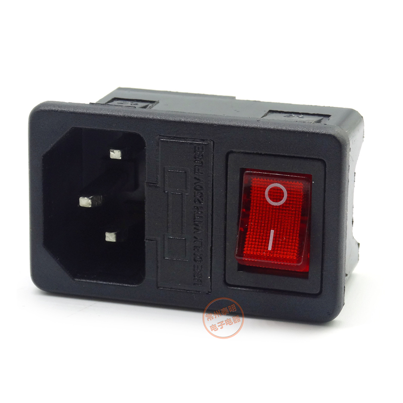 ซ็อกเก็ตไฟฟ้า AC-01 สามขั่ว พร้อมกล่องฟิวส์และสวิตซ์ #AC-01