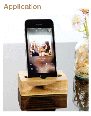ลำโพงไม้วางมือถือ Wood Amplifier