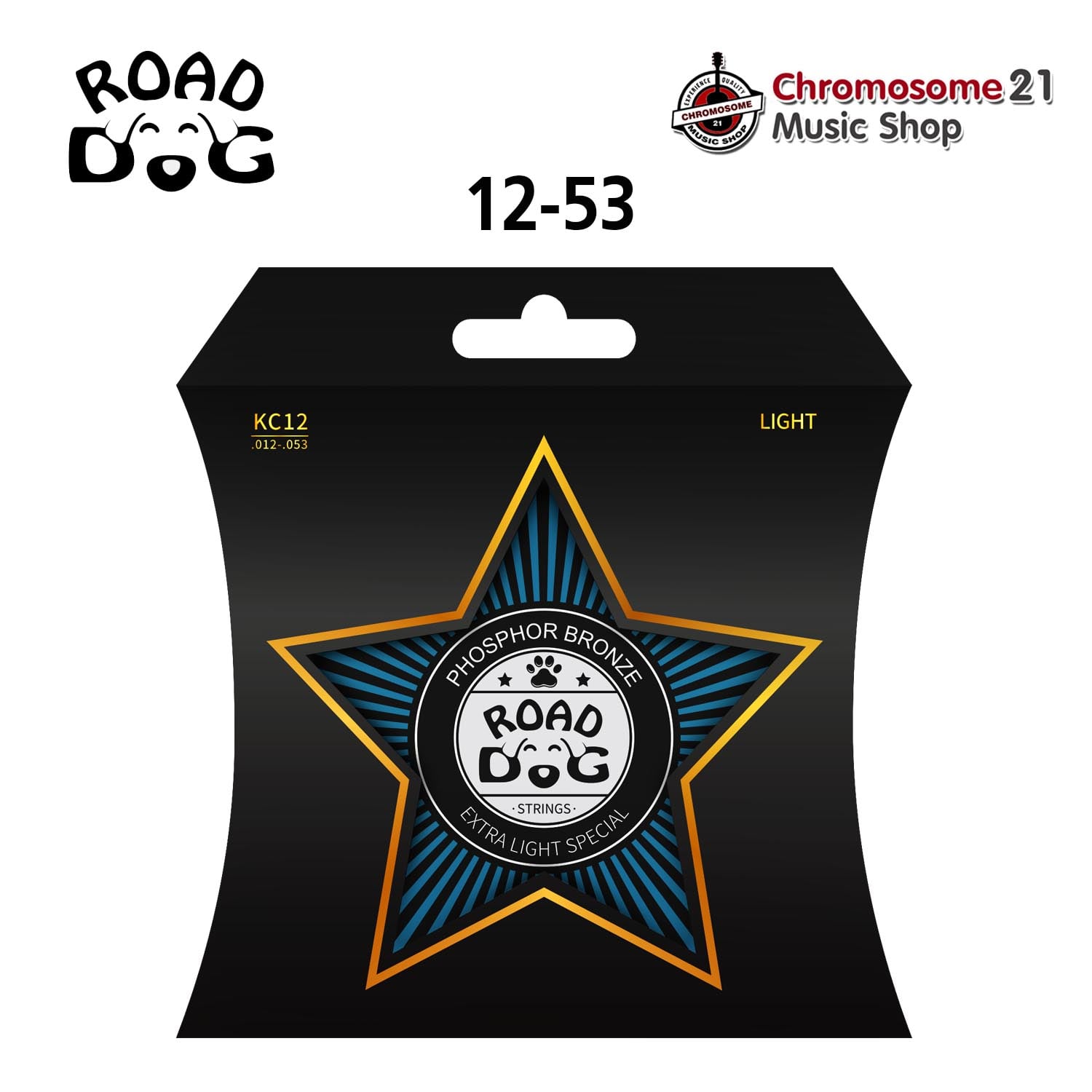สายกีตาร์โปร่งเคลือบกันสนิม Road Dogรุ่น KC12 (12-53)