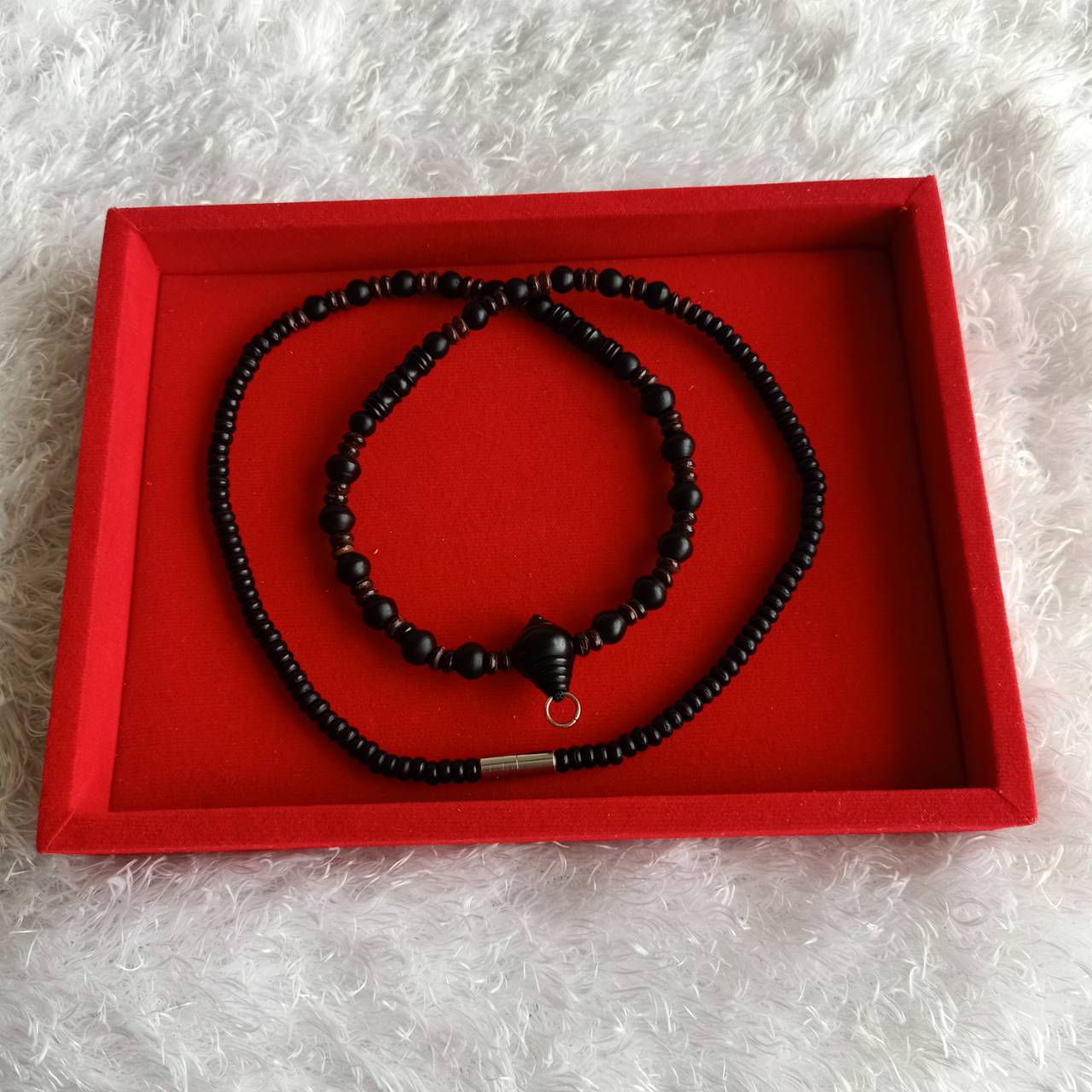 สร้อยคอ ไม้มงคล ประคำไม้งิ้วดำ ขั้น แว่นกะลา ขุนไม้งิ้วดำ ประคตไม้งิ้วดำ