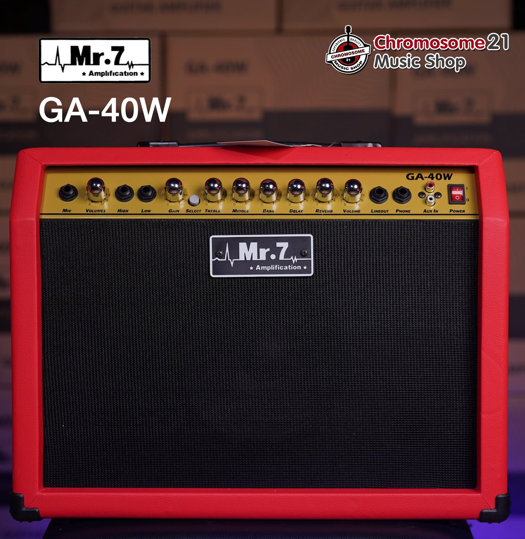 แอมป์กีตาร์ไฟฟ้า Mr.7 GA-40W (สีแดง)