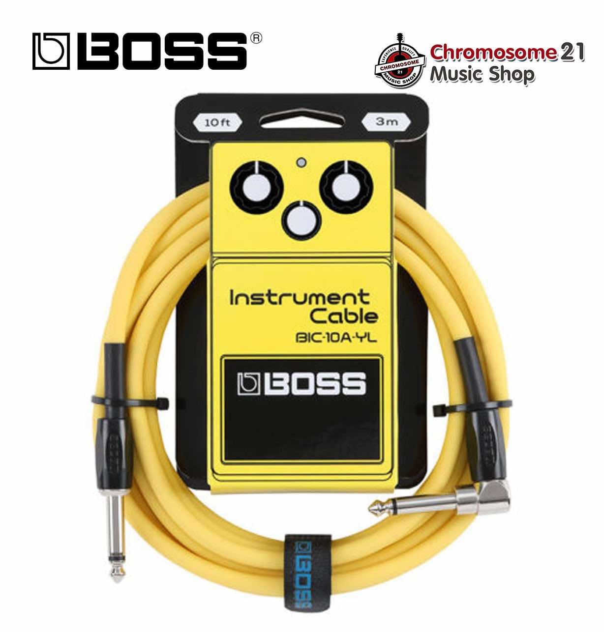 สายแจ๊ค BOSS (BIC-10A-YL) สีเหลือง Instrument Cable ความยาวสาย 3 เมตร