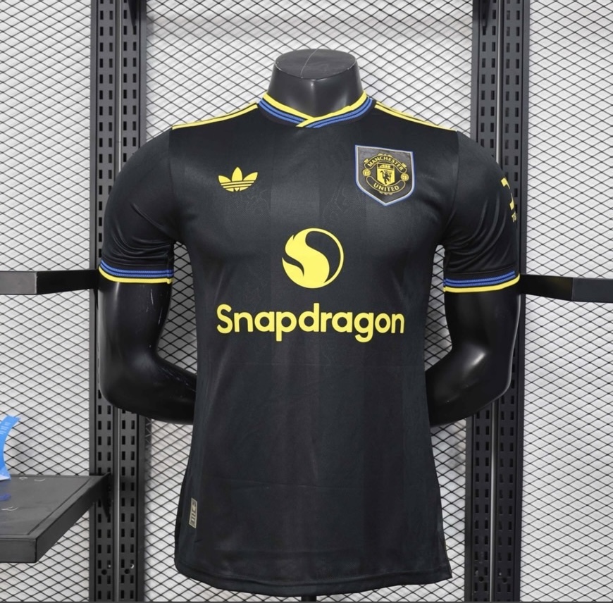 2025-26 เสื้อฟุตบอลเเมนยูฯ สีดำ สำหรับผู้ชาย Player Edition เกรดนักเตะ Size S-2XL