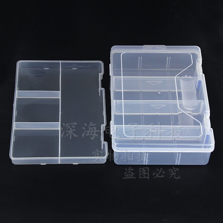 กล่องพลาสติกใสเก็บอุปกรณ์ 2 ชั้น 8 ช่อง ขนาด 23x15x6cm กล่องพลาสติกใส่อุปกรณ์ สินค้าพร้อมส่งในไทย