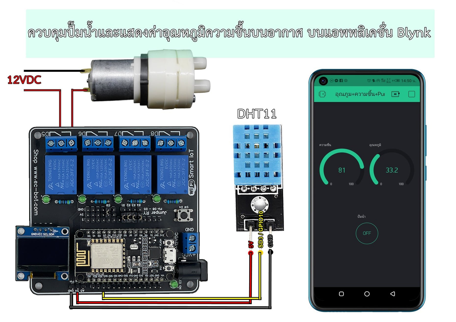 Smart IOT ESP8266 V2 Shield Relay 4ch เปิด-ปิด ไฟด้วย Wi-Fi App Blynk