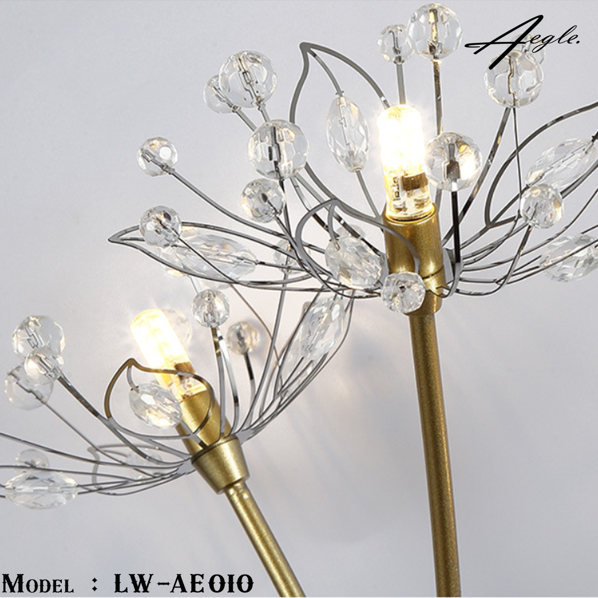 โคมไฟติดผนัง Nordic modern ดอกไม้ 3 ก้านสีทอง