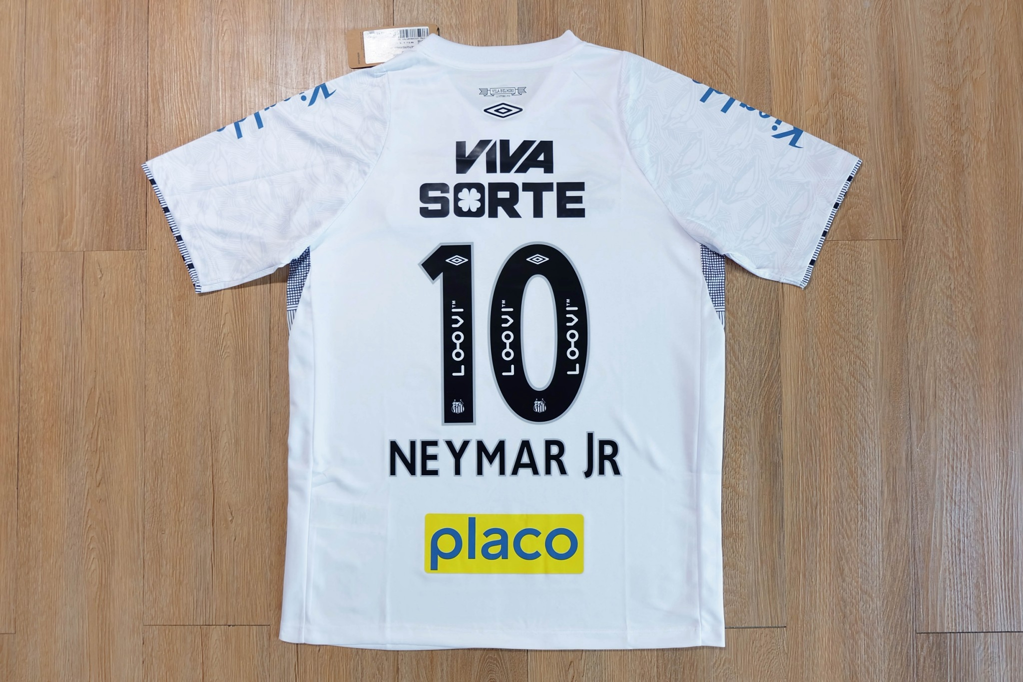 เสื้อฟุตบอล SANTOS สีขาว พร้อมชื่อ เบอร์ NEYMAY JR # 10 เกรดแฟนบอล 2025