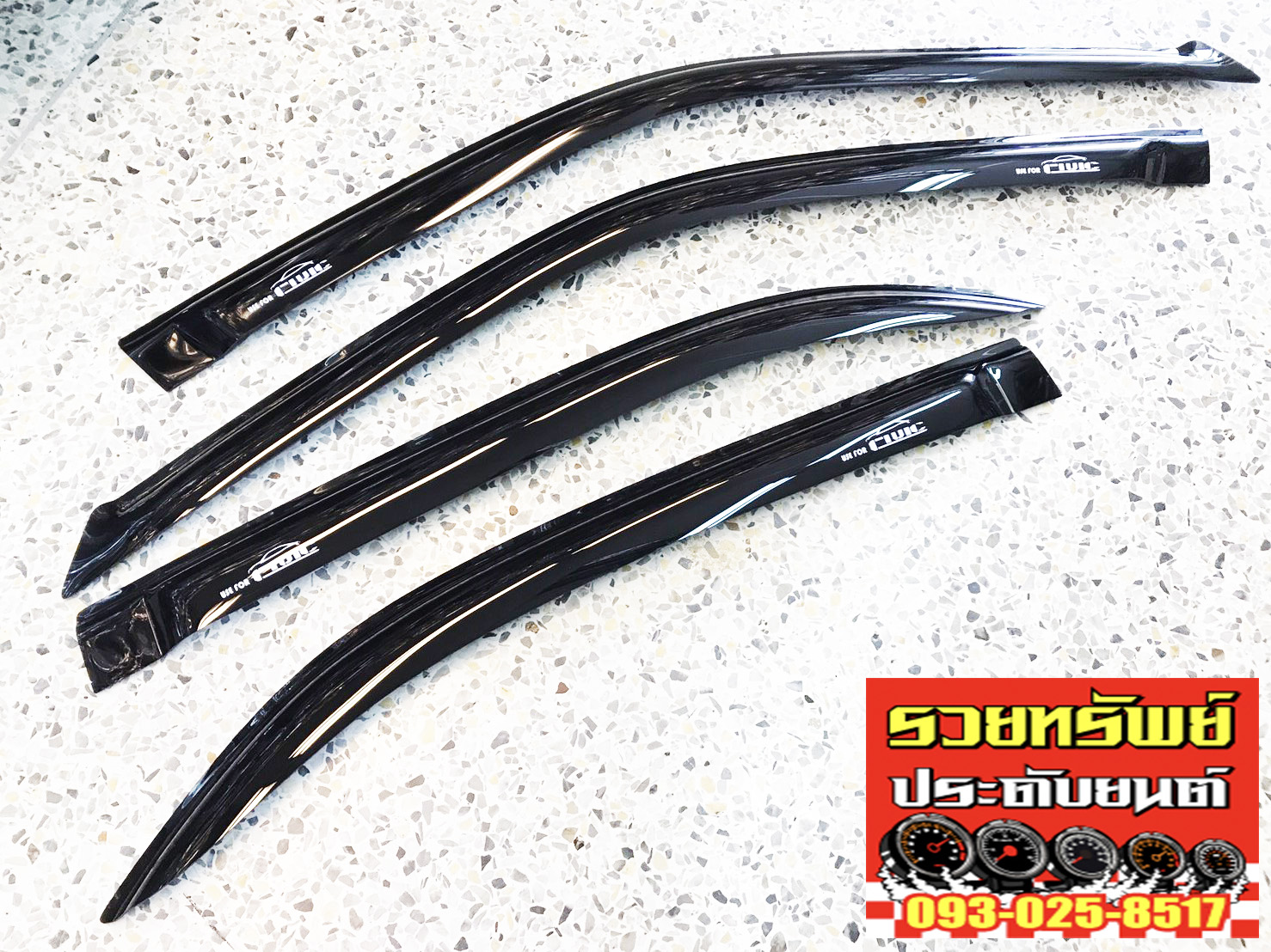 COS-007 กันสาดรถยนต์(ตรงรุ่นCIVIC EK 1996-1999)ครบชุด 4ชิ้น