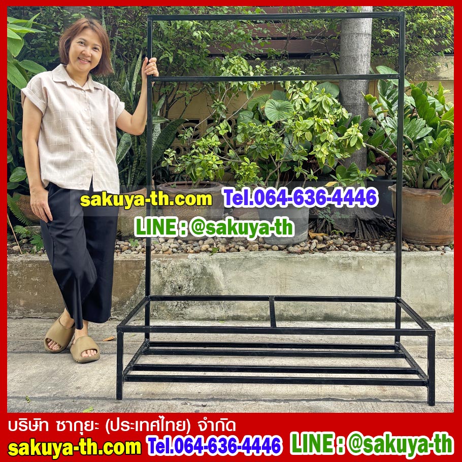 ที่วางถังขยะ 60 ลิตร 3 ช่อง มีป้ายแผงหลัง