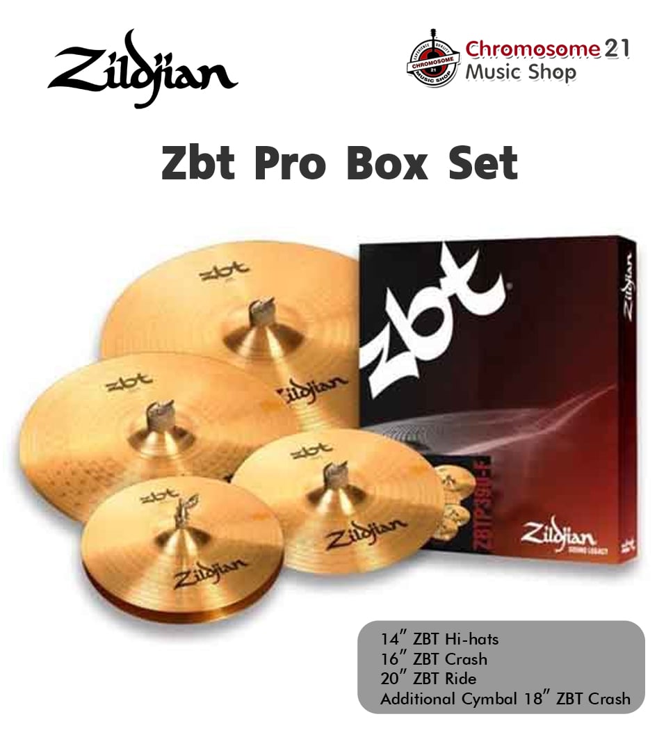 ฉาบชุด Zildjian Zbt Pro Box Set (ไฮแฮท 14” + Crash 16” + Crash 18” + Ride 20”)